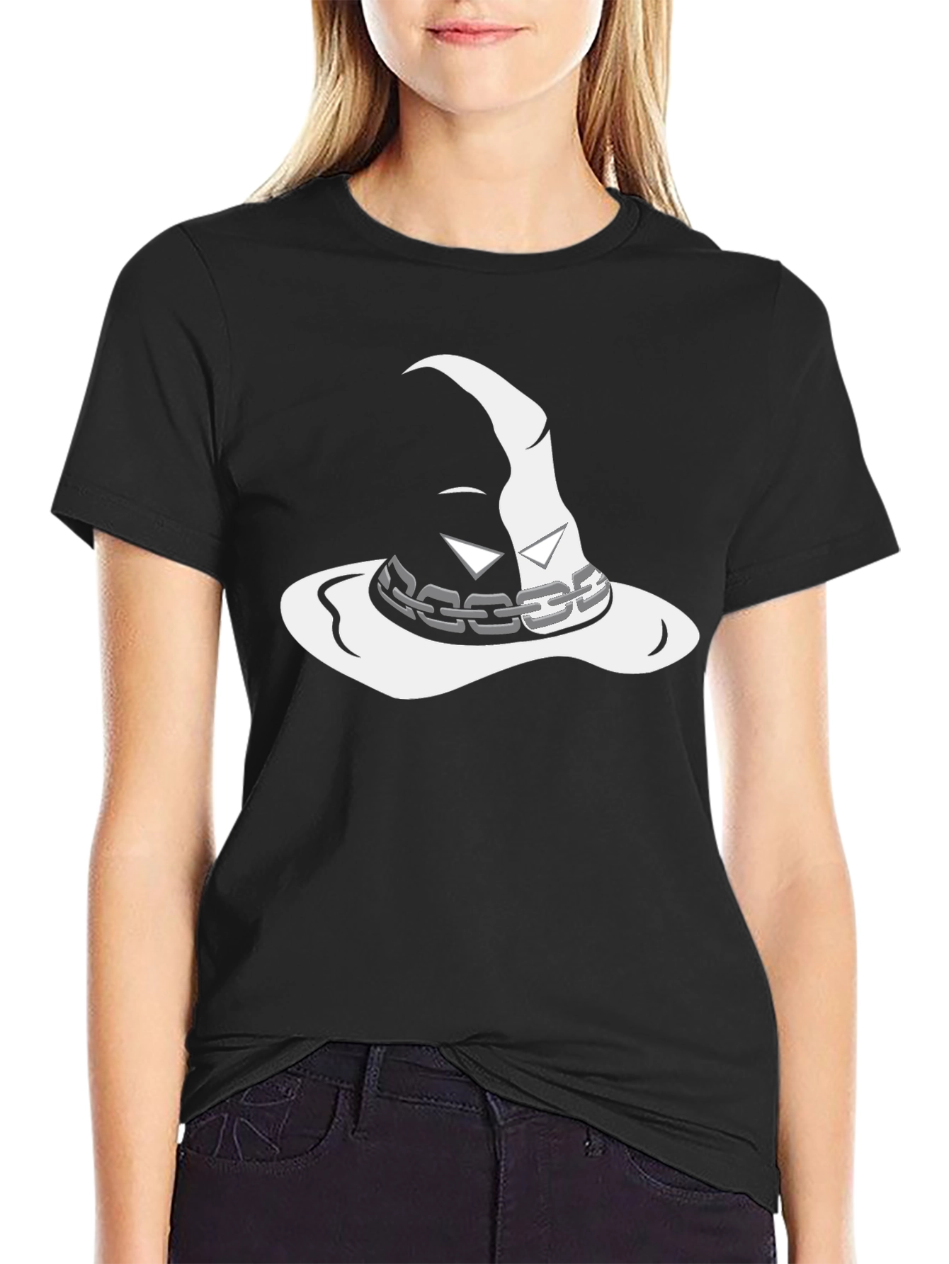 Mystic Wizard Hat Graphic Tee - Black