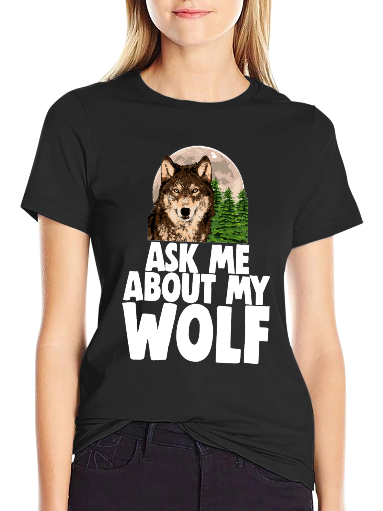 Ask Me About My Wolf Graphic Tee