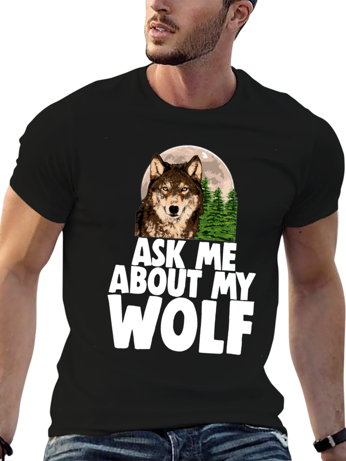 Ask Me About My Wolf Graphic Tee