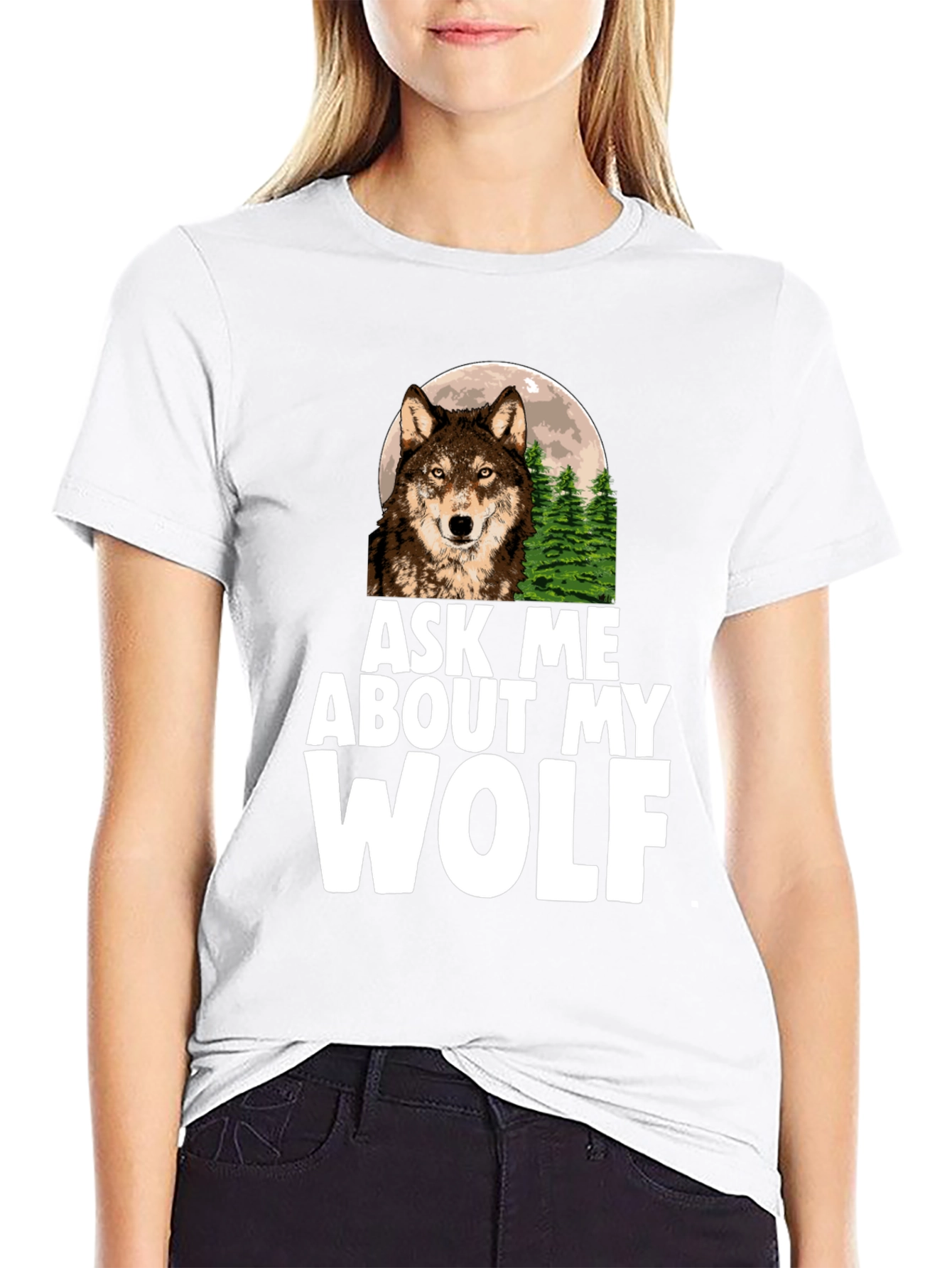 Ask Me About My Wolf Graphic Tee