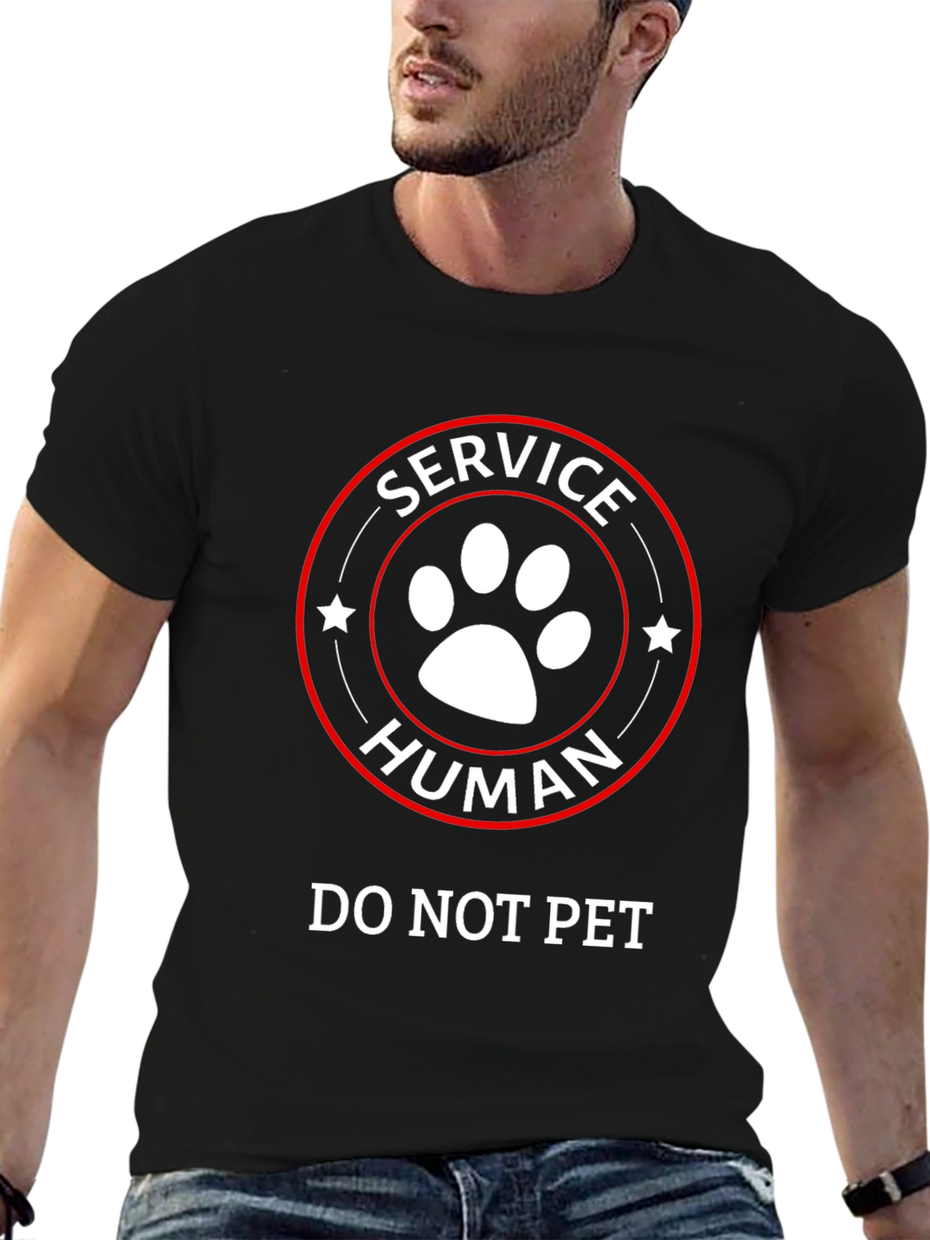 Service Human T-Shirt - Do Not Pet Funny Tee