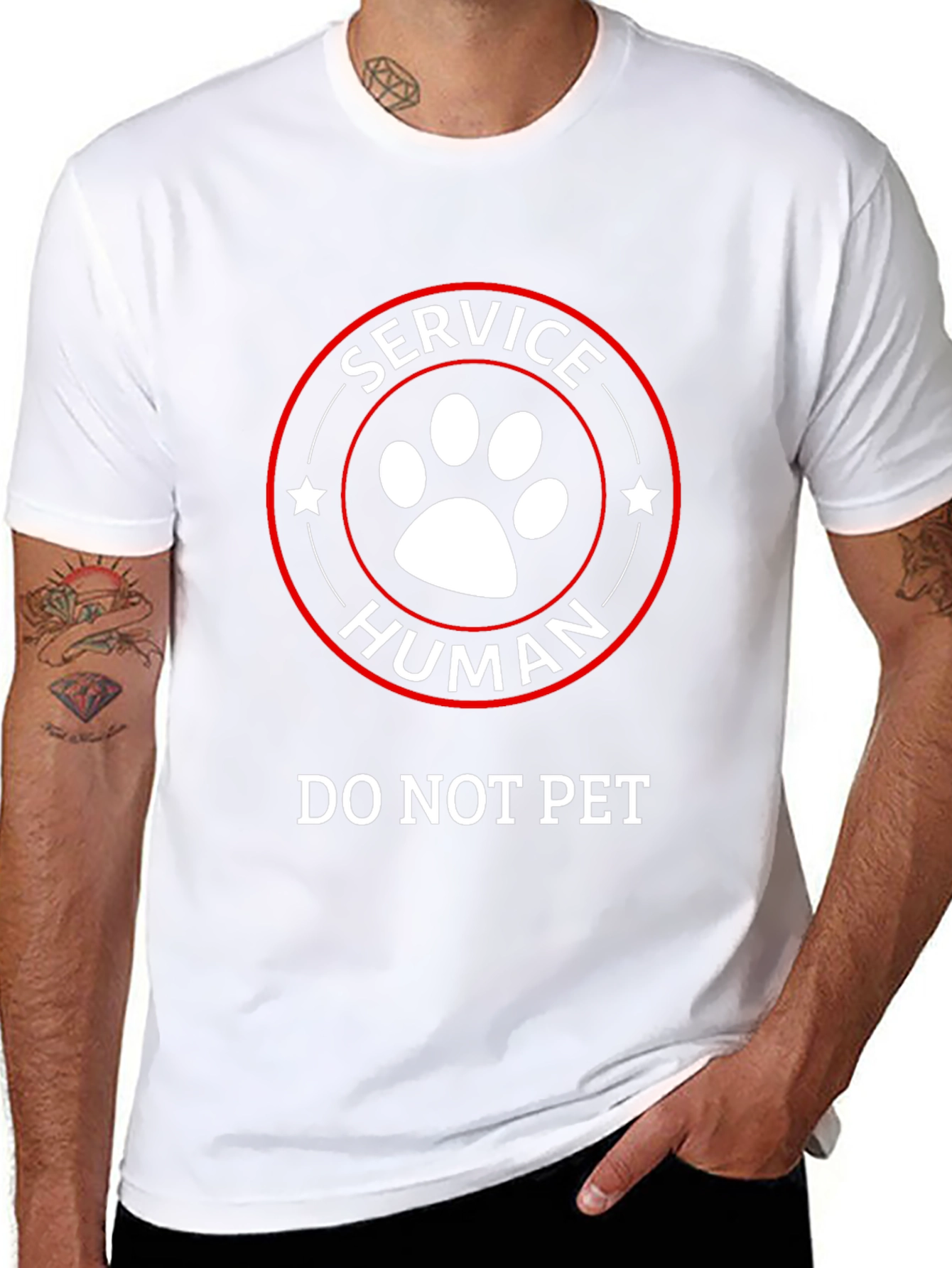Service Human T-Shirt - Do Not Pet Funny Tee
