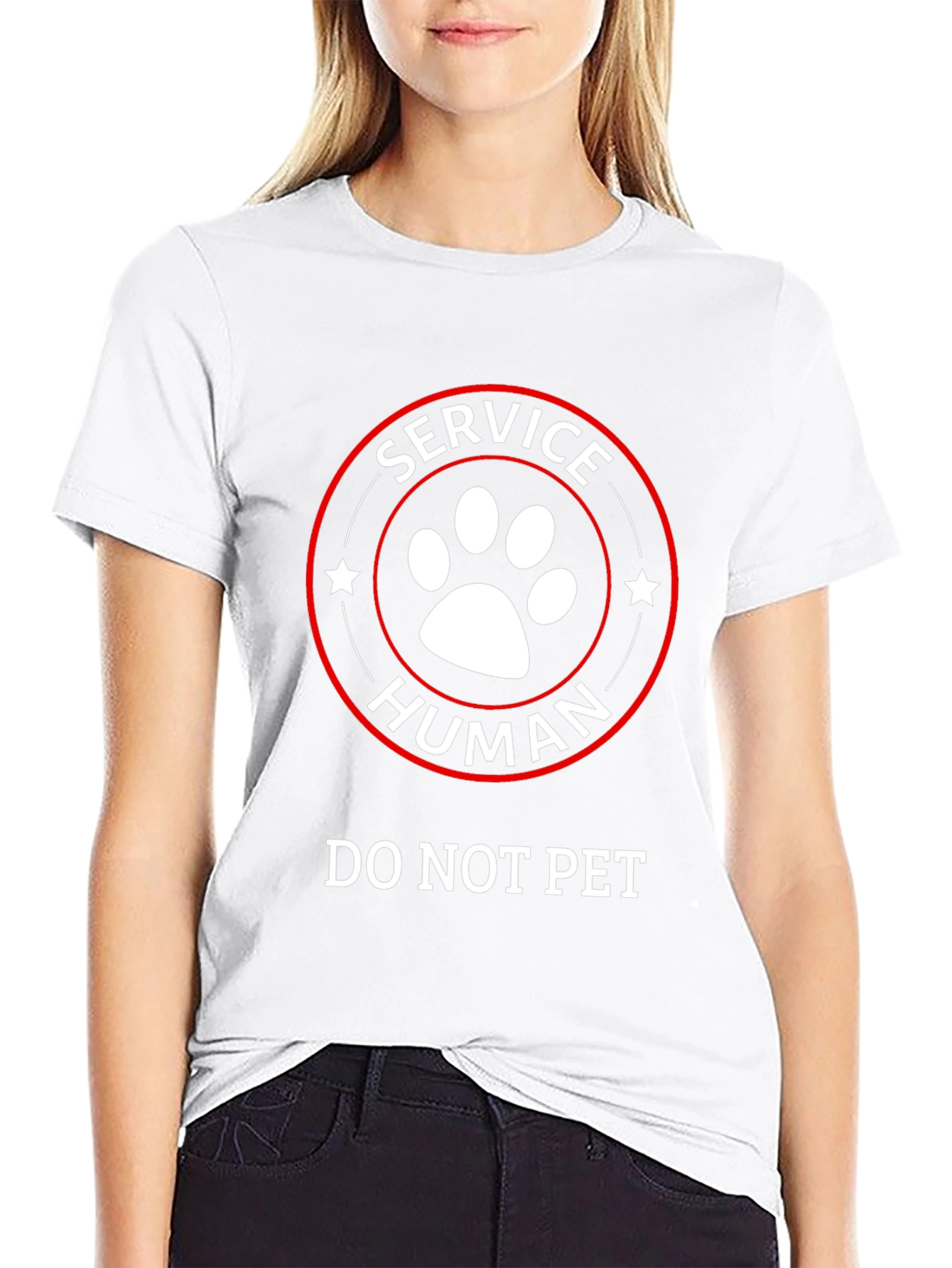 Service Human T-Shirt - Do Not Pet Funny Tee