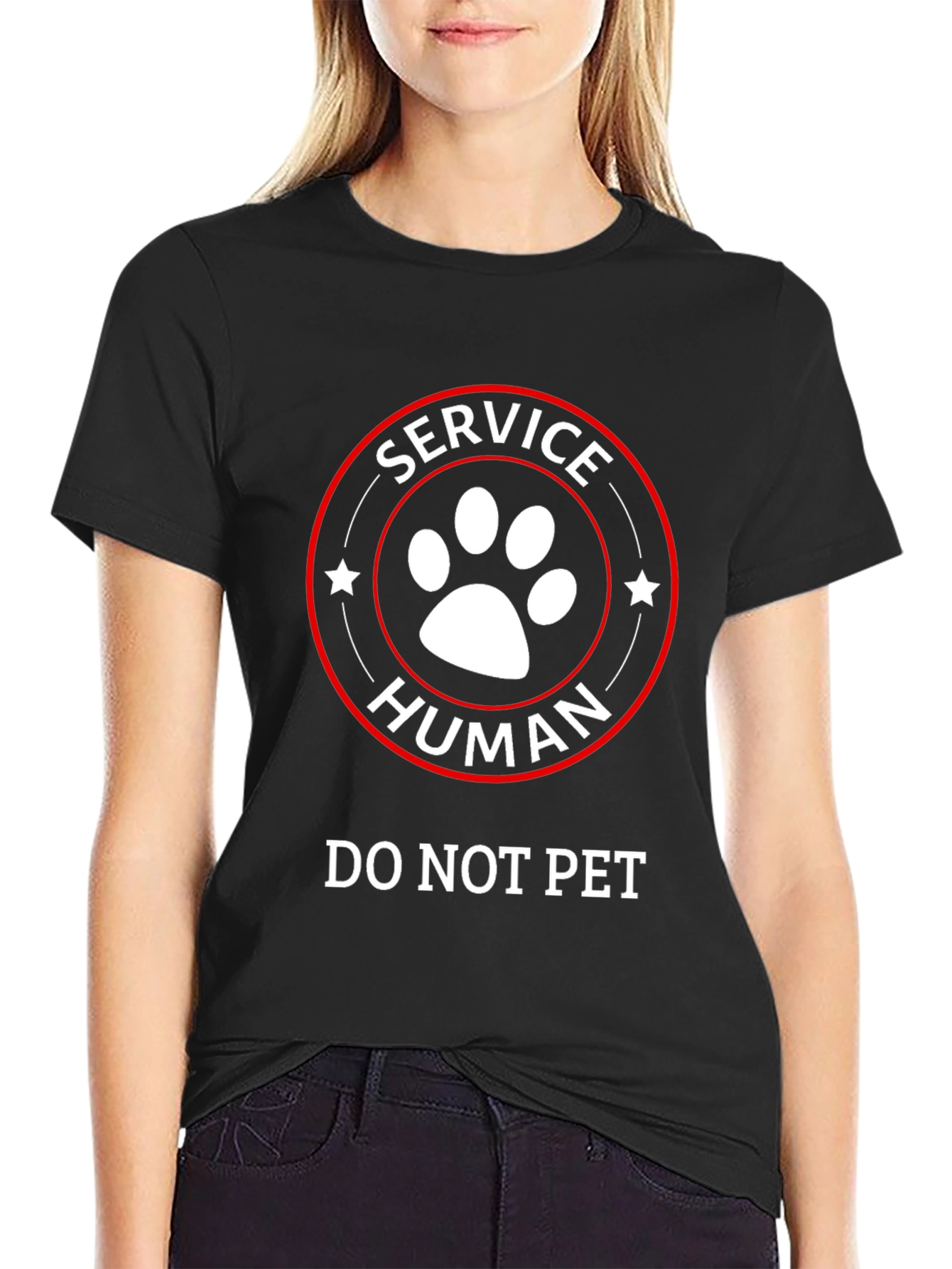 Service Human T-Shirt - Do Not Pet Funny Tee