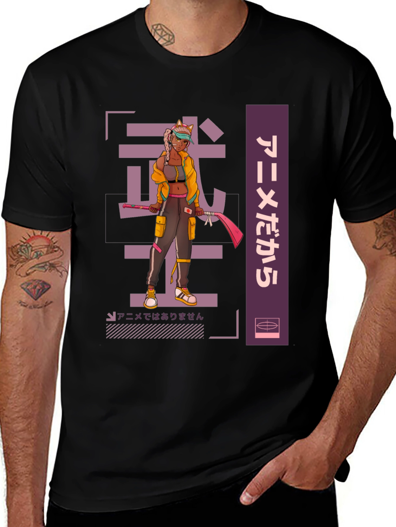 Anime Warrior Graphic Tee - Cool Streetwear Style