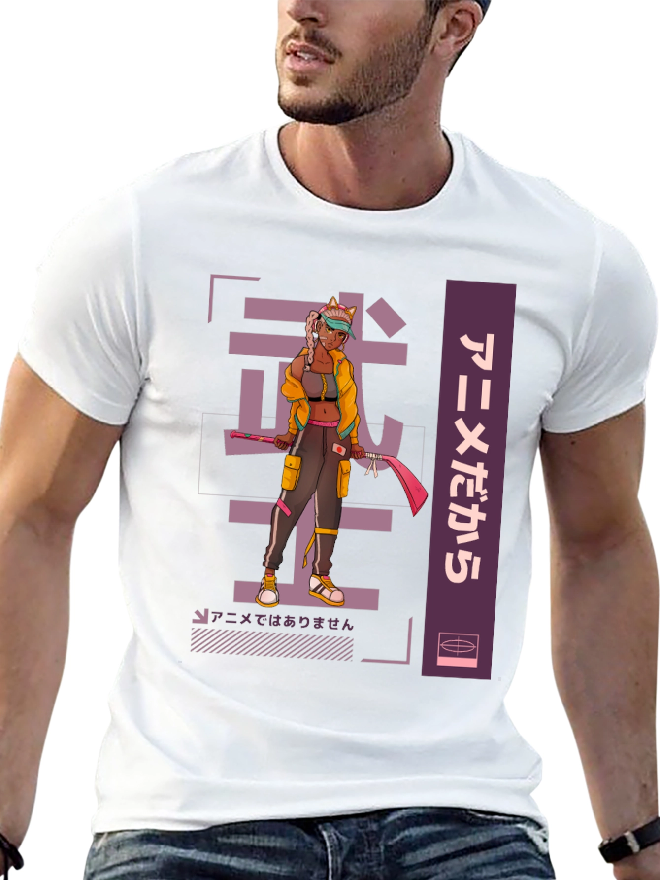Anime Warrior Graphic Tee - Cool Streetwear Style