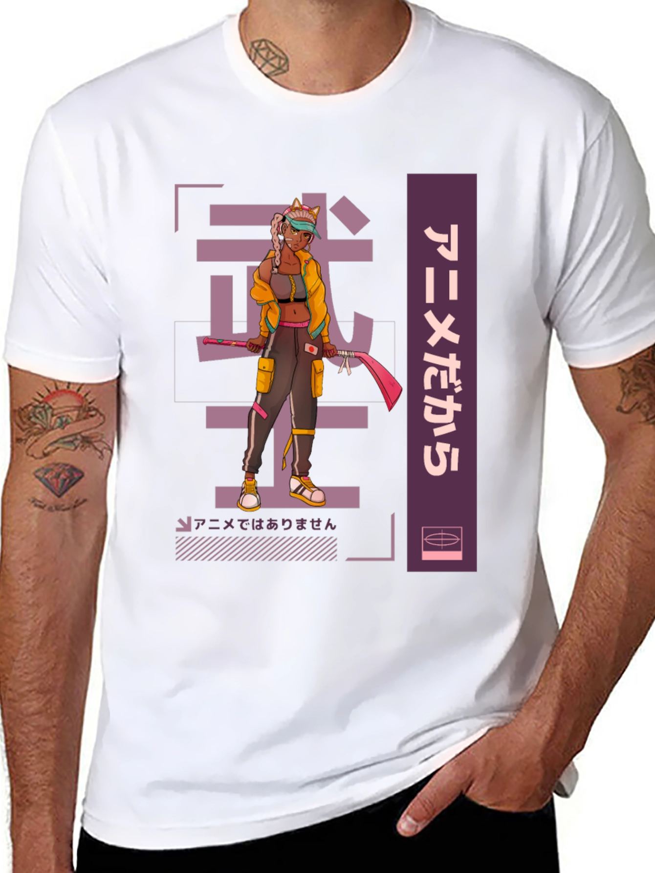 Anime Warrior Graphic Tee - Cool Streetwear Style