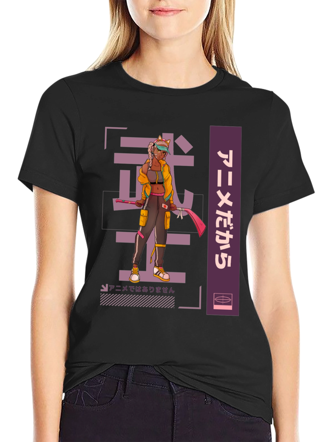 Anime Warrior Graphic Tee - Cool Streetwear Style