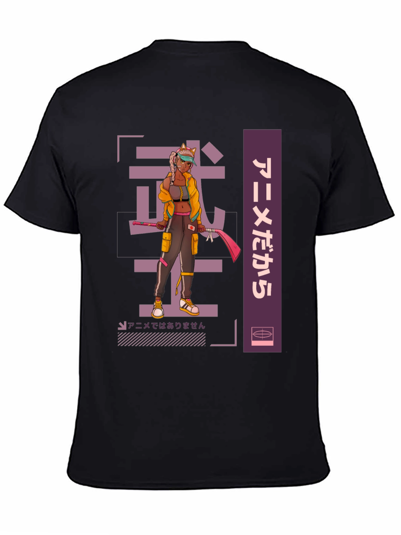 Anime Warrior Graphic Tee - Cool Streetwear Style