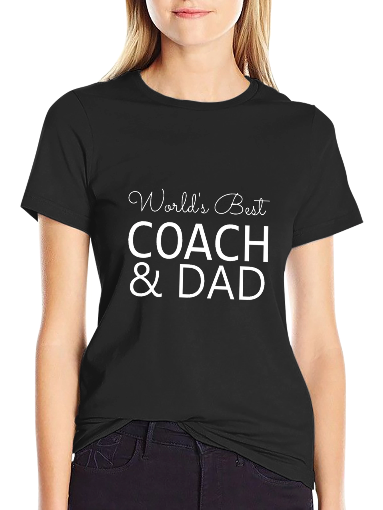 Worlds Best Coach & Dad Black T-Shirt