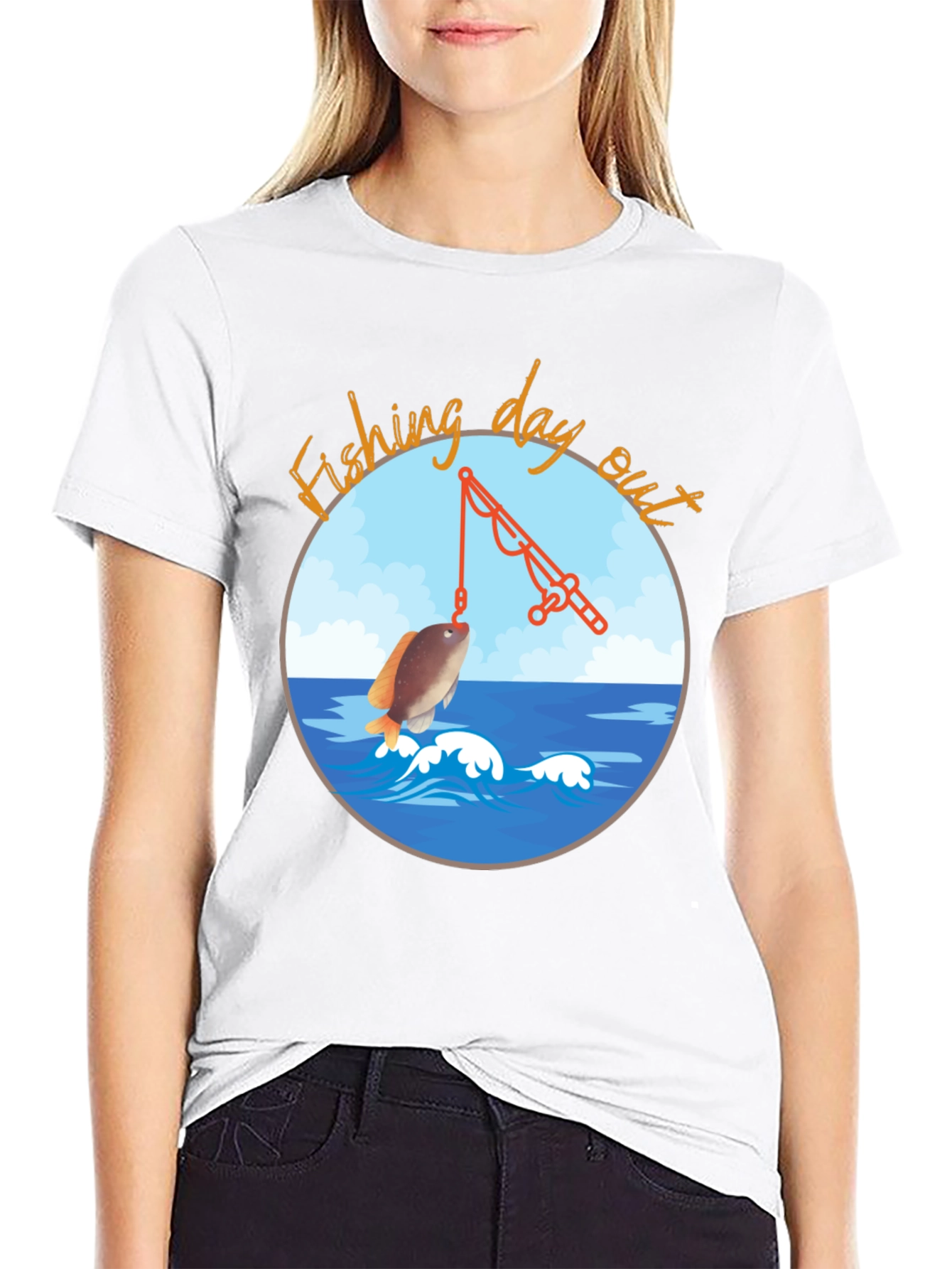 Fishing Day Out Black T-Shirt