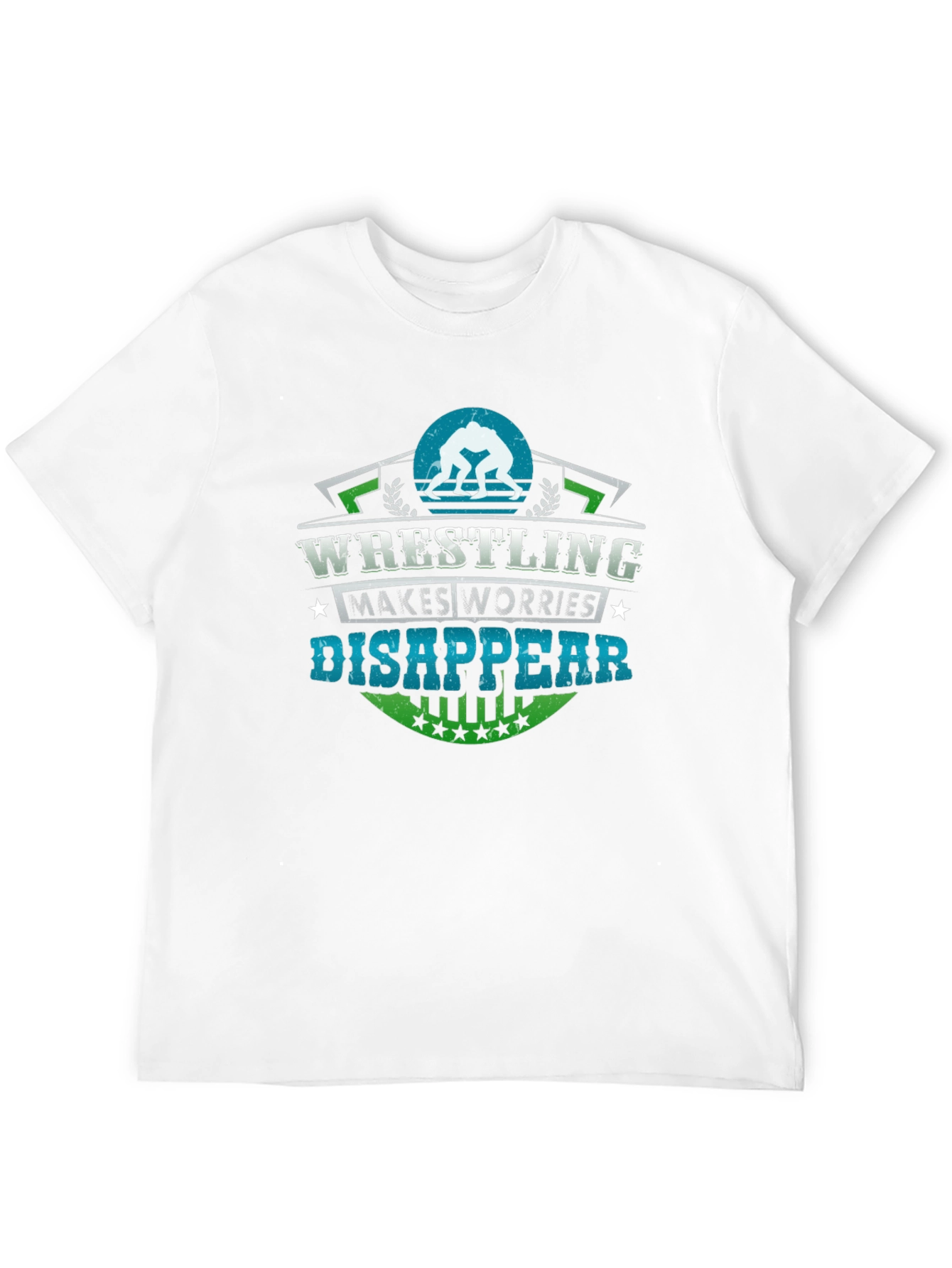 Wrestling Makes Worries Disappear Black T-Shirt