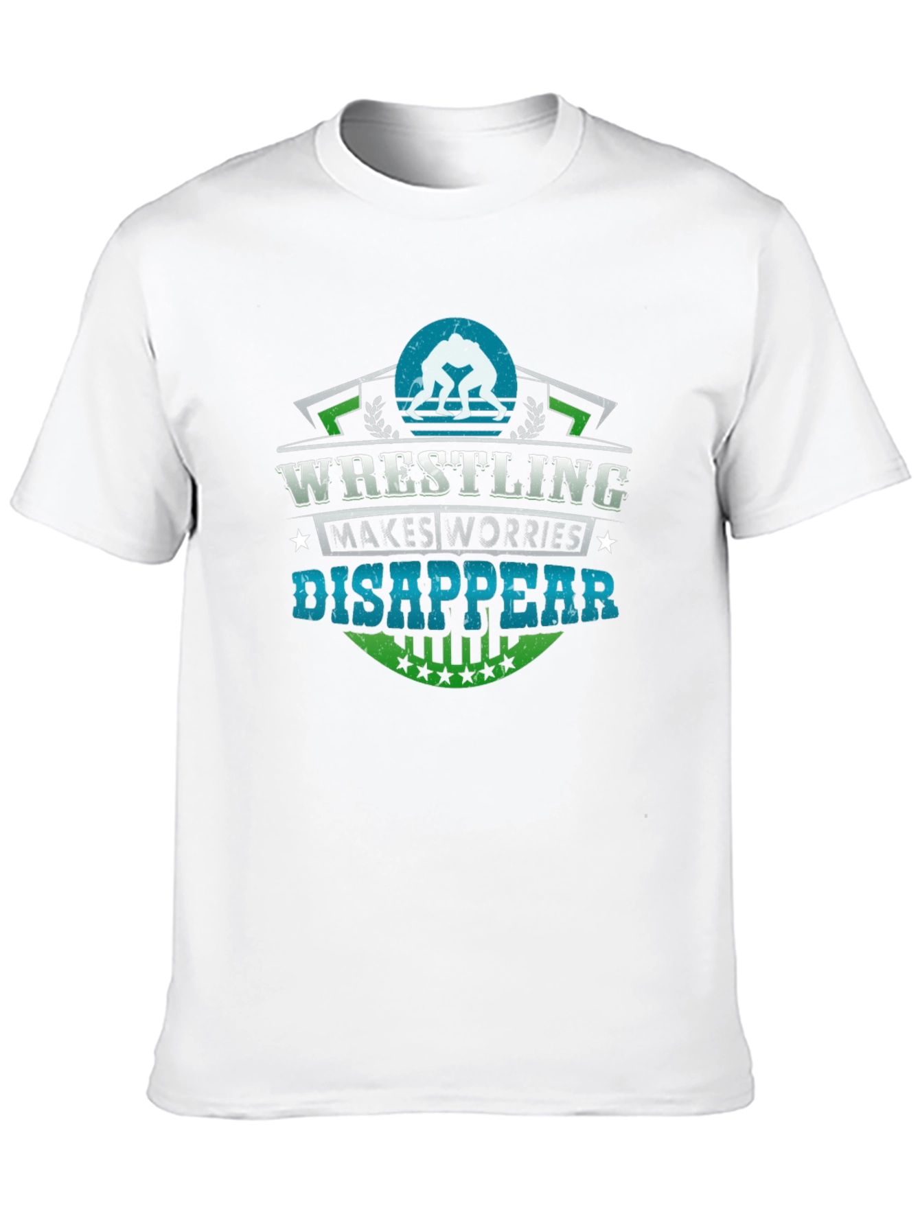 Wrestling Makes Worries Disappear Black T-Shirt