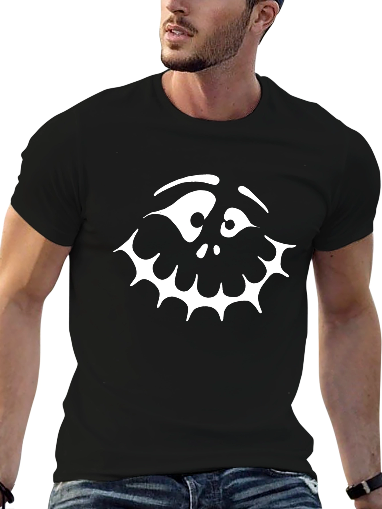 Spooky Face Graphic Tee - Halloween T-Shirt