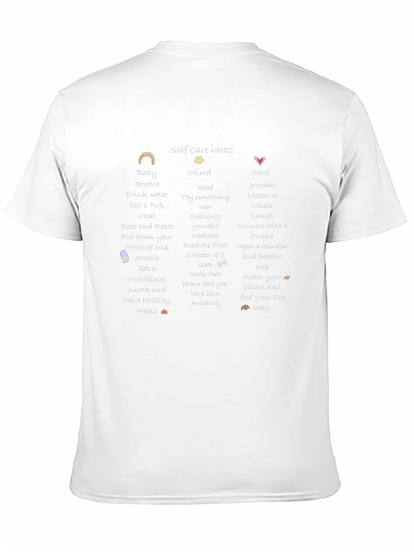 Self Care Ideas Black T-Shirt