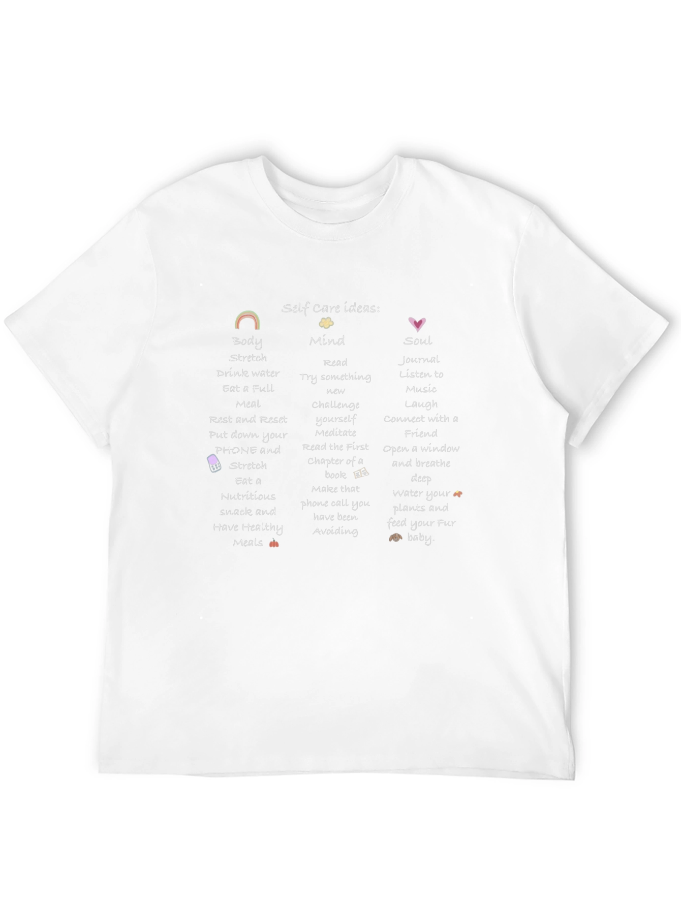 Self Care Ideas Black T-Shirt