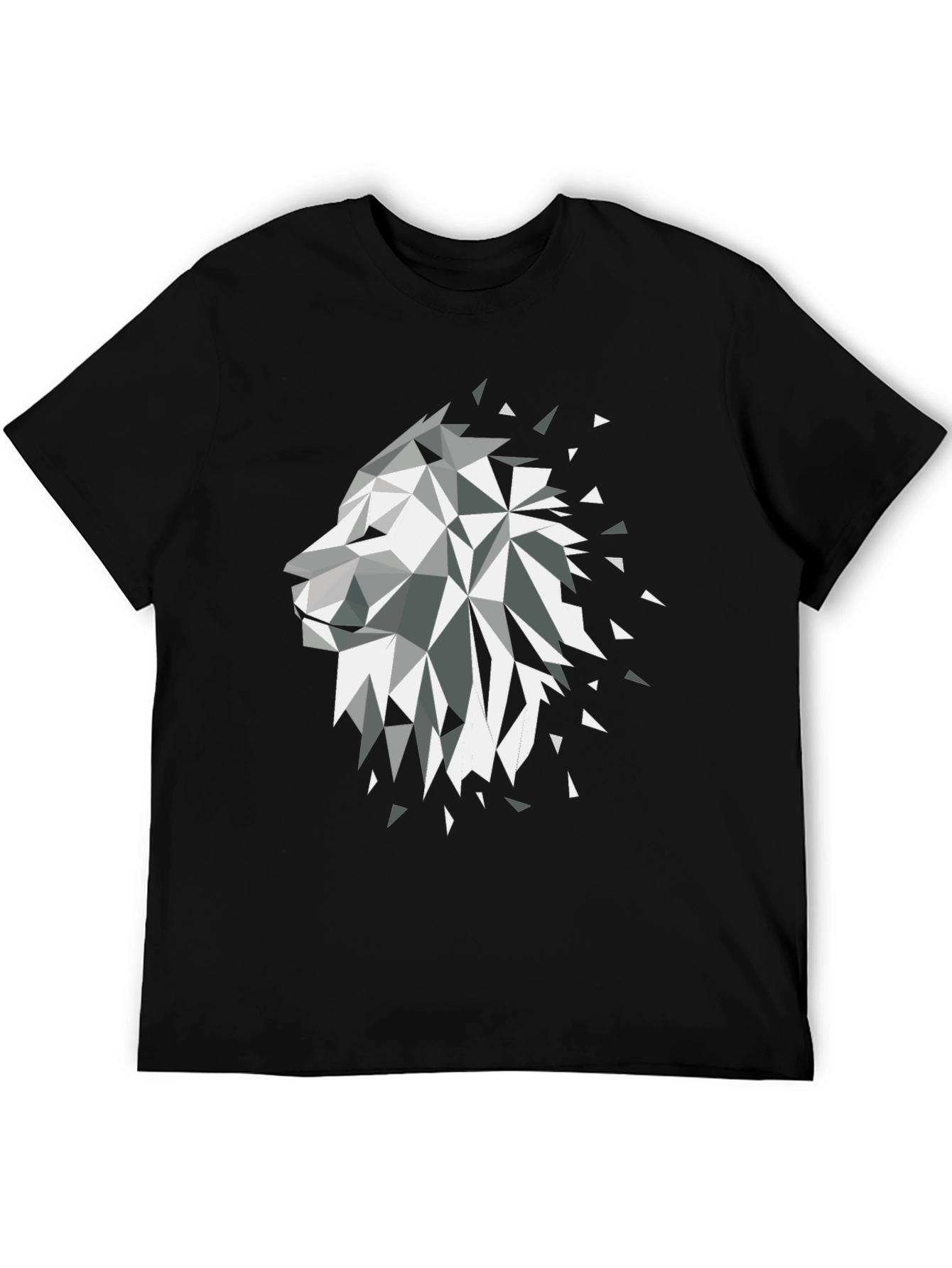 Geometric Lion Black Graphic Tee