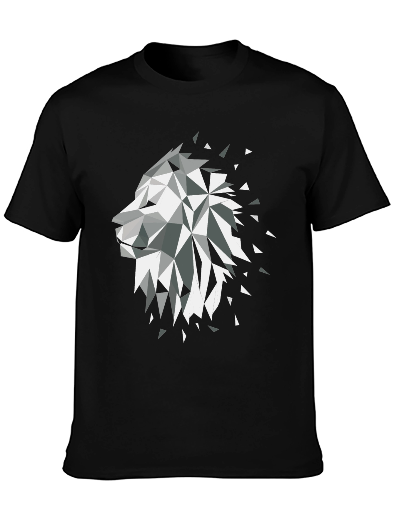 Geometric Lion Black Graphic Tee