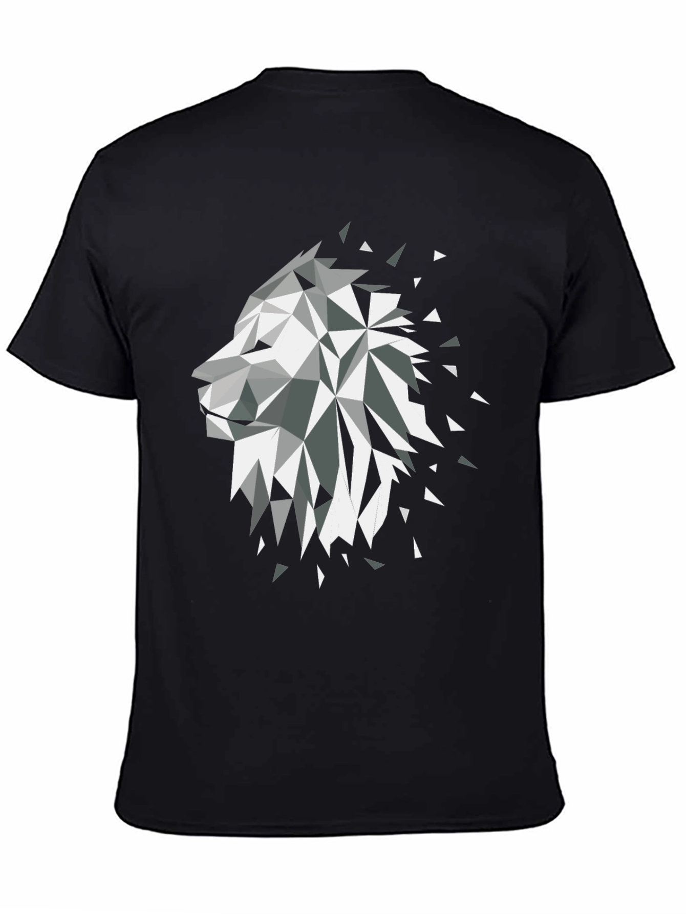 Geometric Lion Black Graphic Tee