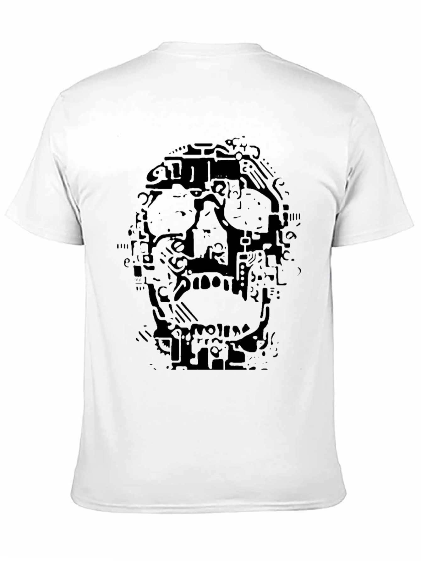 Abstract Skull Graphic T-Shirt - Mens Black Tee