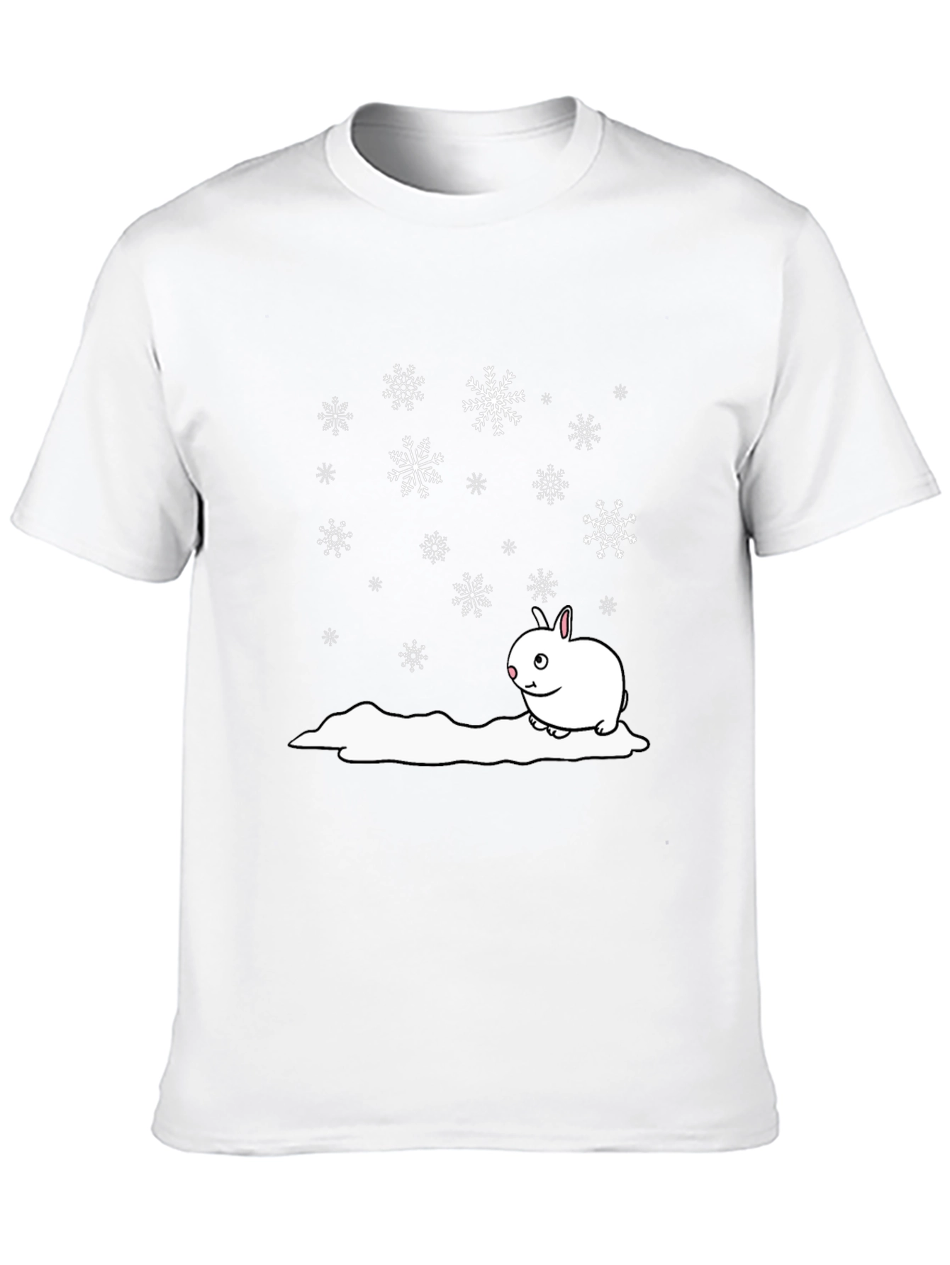 Winter Rabbit T-Shirt - Black Cotton Blend
