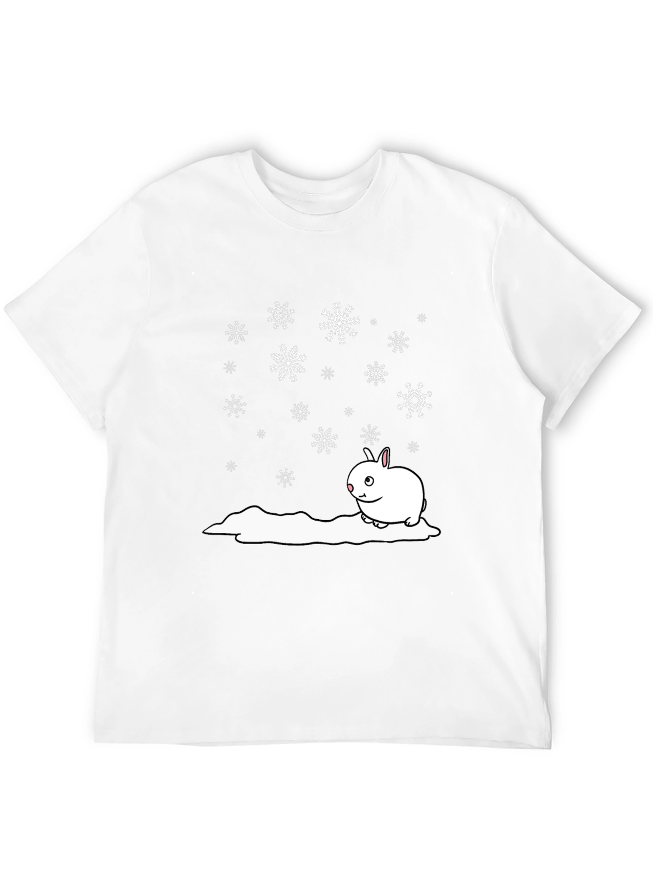 Winter Rabbit T-Shirt - Black Cotton Blend