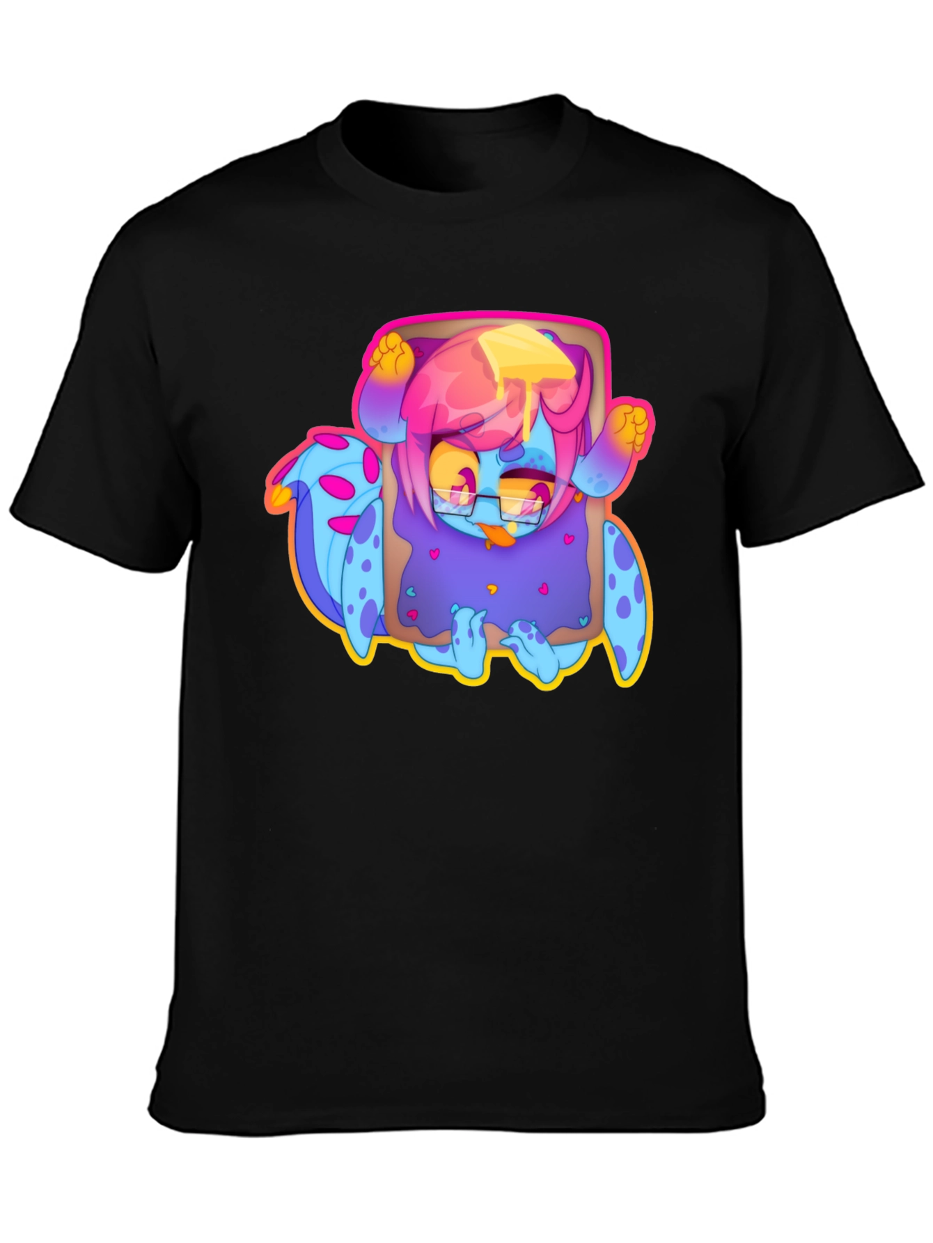 Monster Toast Graphic T-Shirt - Black