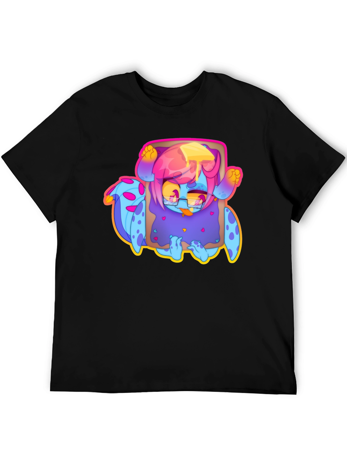 Monster Toast Graphic T-Shirt - Black