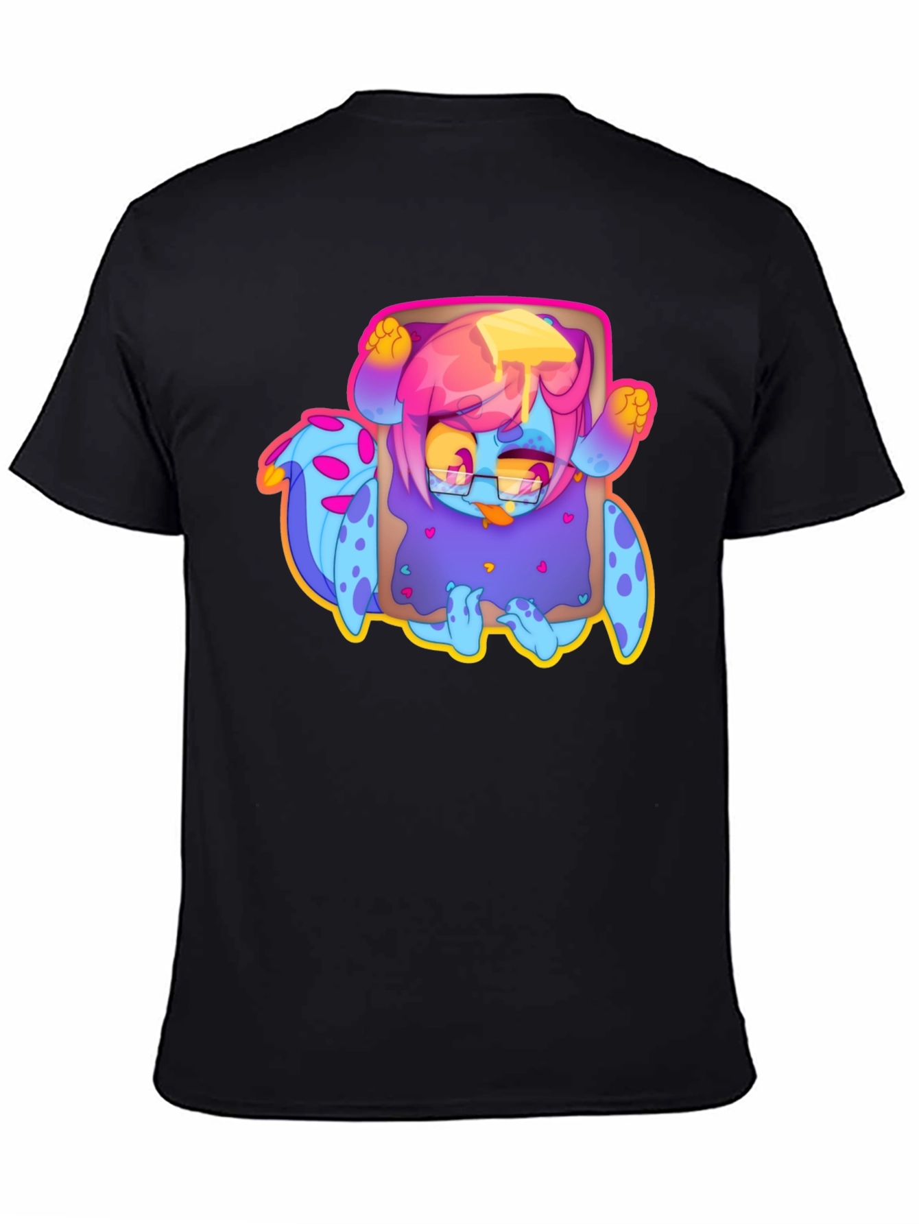 Monster Toast Graphic T-Shirt - Black