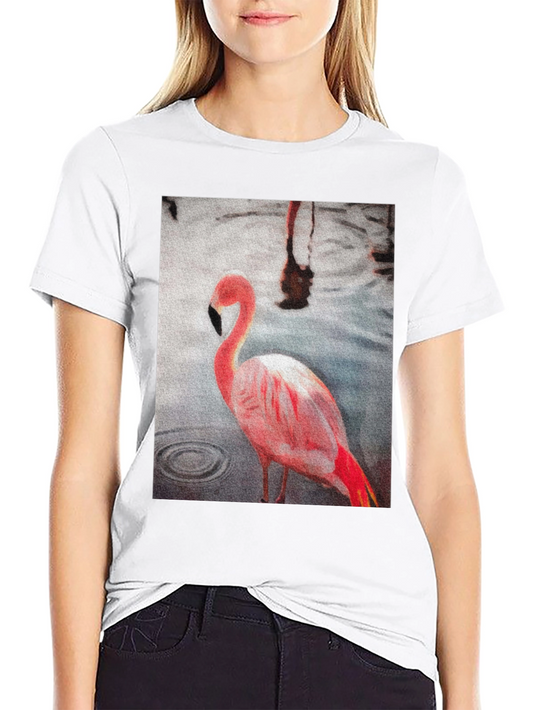 Flamingo Graphic T-Shirt - Stylish Black Tee
