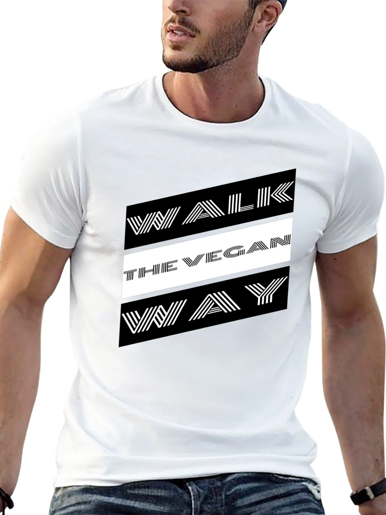 Walk The Vegan Way Graphic Tee - Black