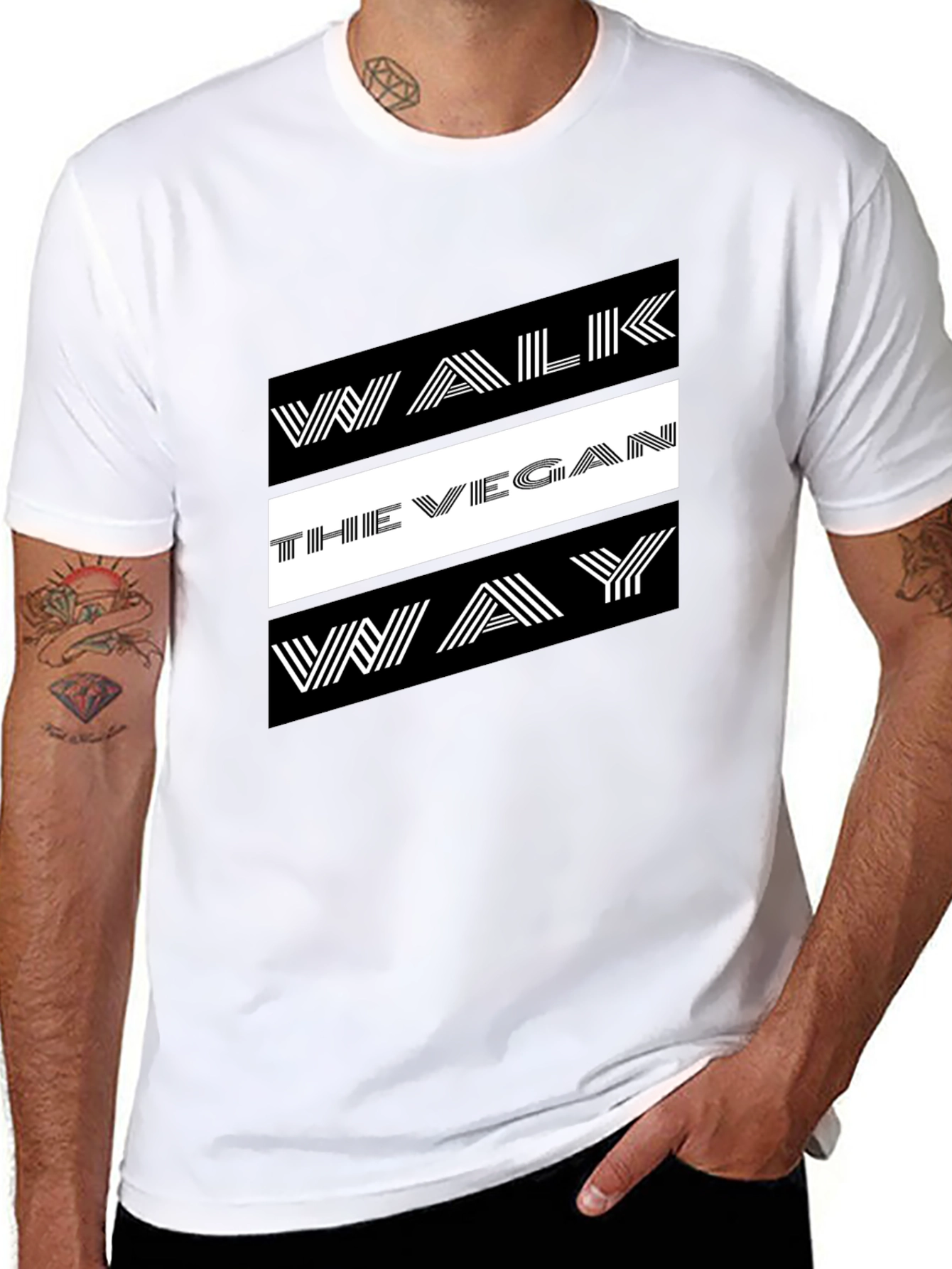 Walk The Vegan Way Graphic Tee - Black