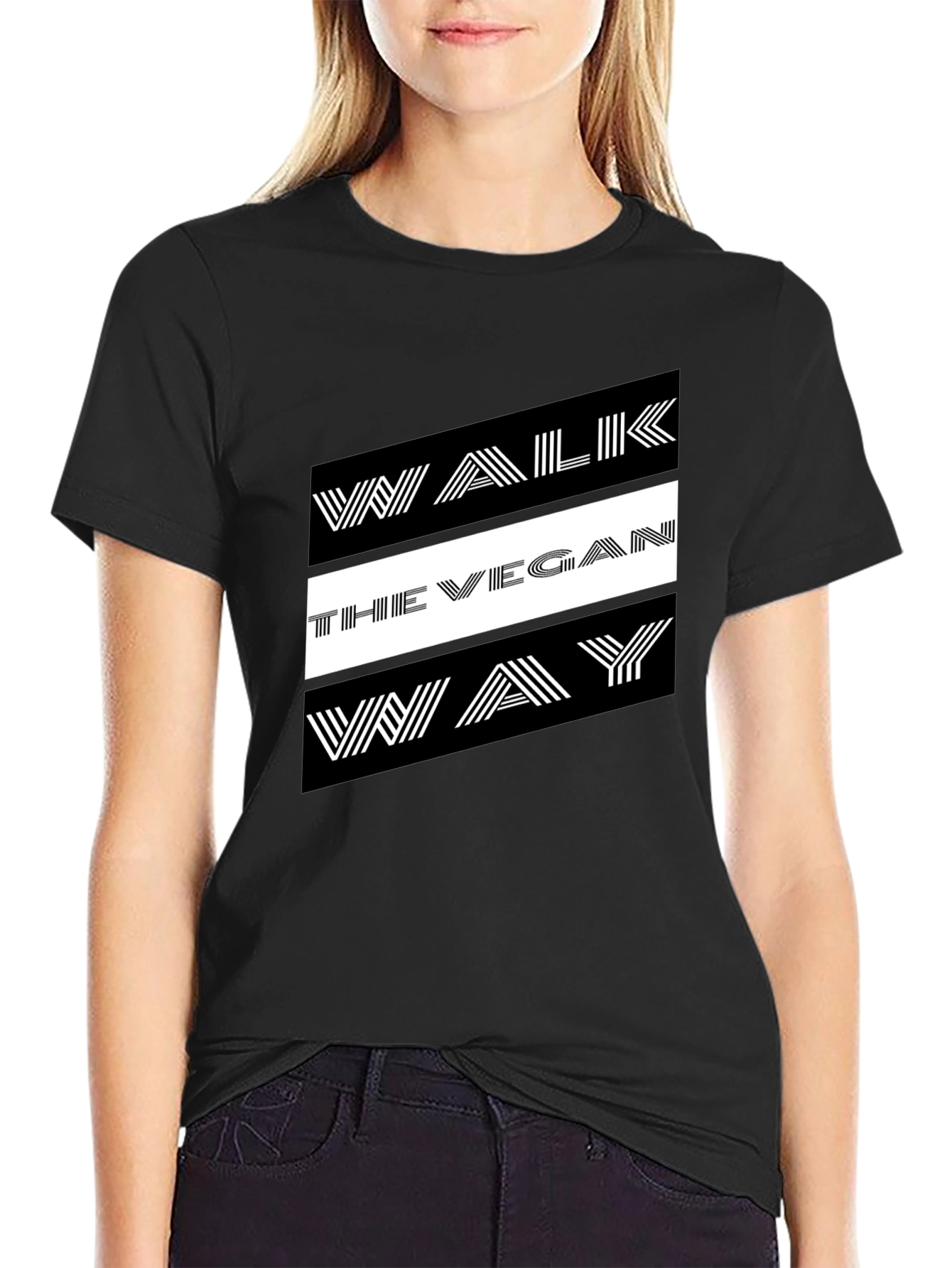 Walk The Vegan Way Graphic Tee - Black