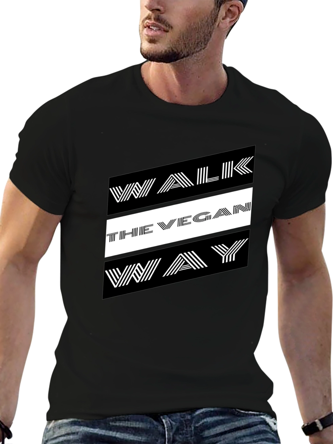 Walk The Vegan Way Graphic Tee - Black