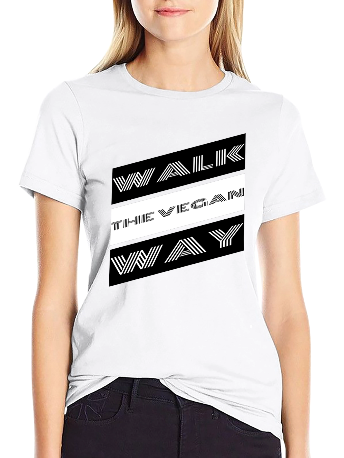 Walk The Vegan Way Graphic Tee - Black