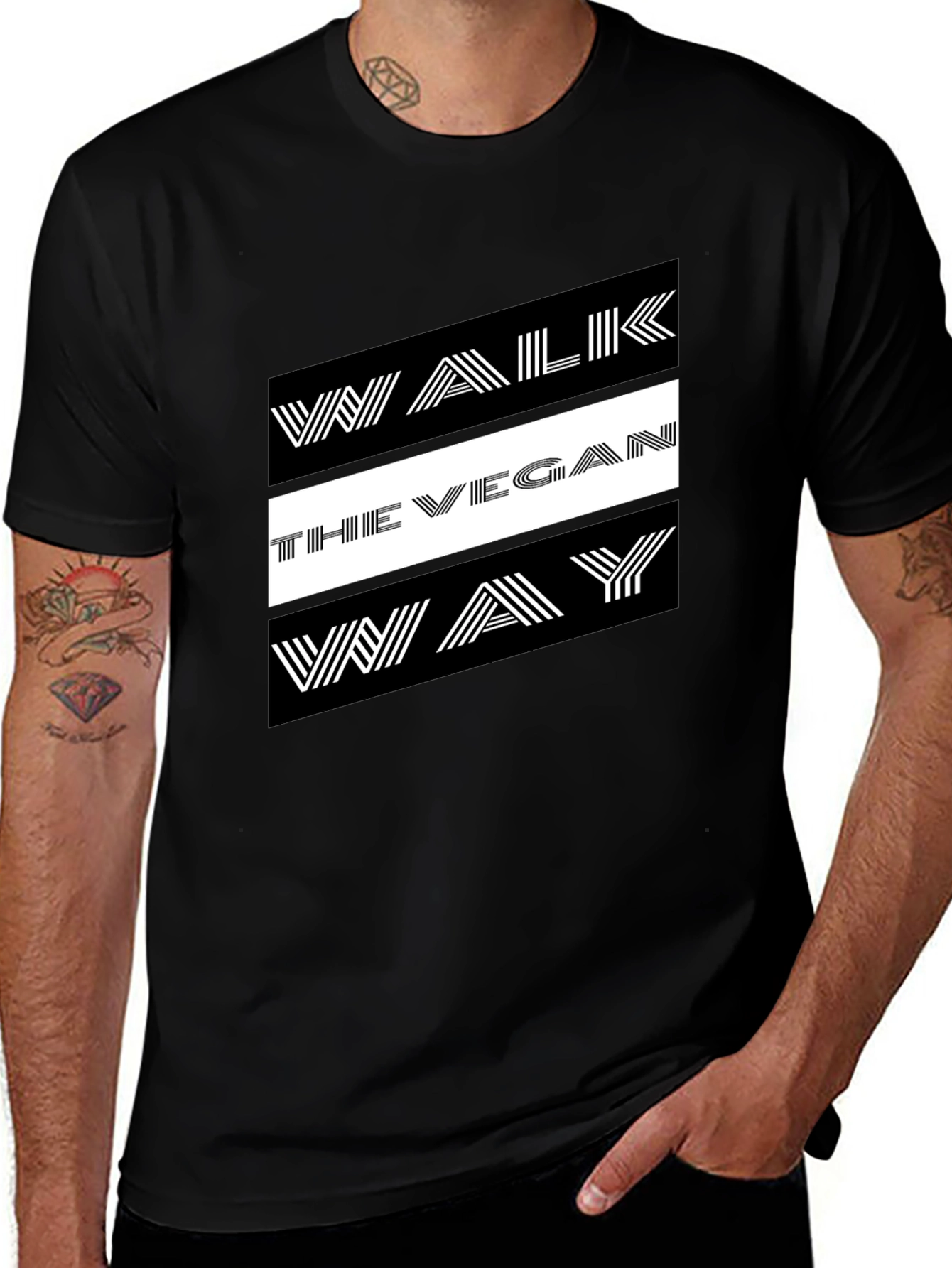 Walk The Vegan Way Graphic Tee - Black