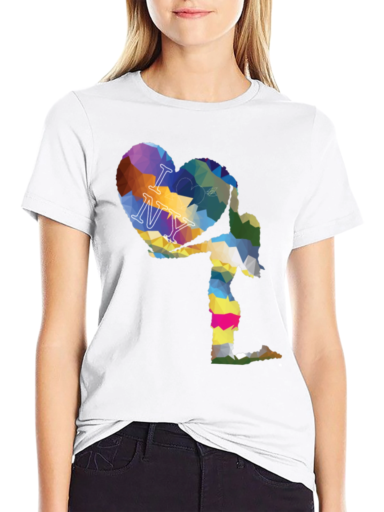 I Love NY Geometric Heart Graphic T-Shirt