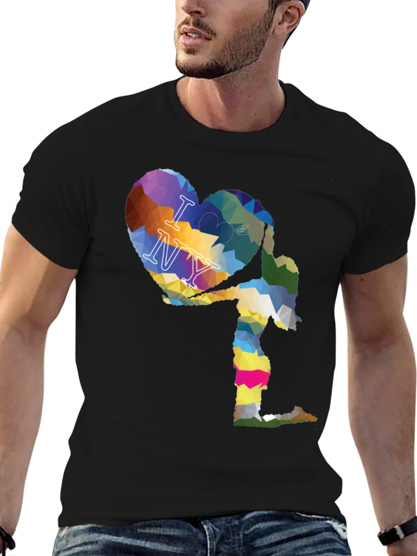 I Love NY Geometric Heart Graphic T-Shirt