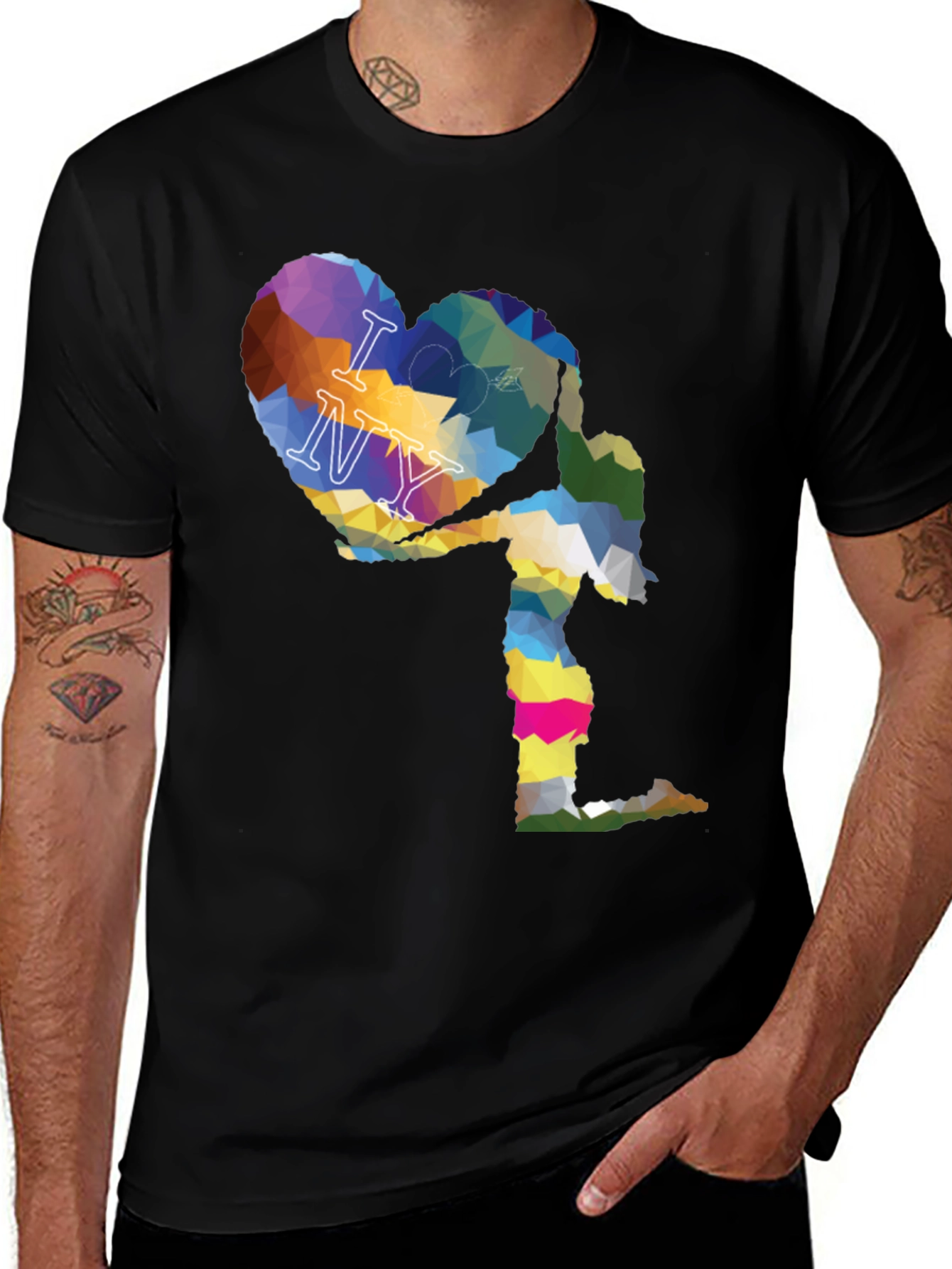 I Love NY Geometric Heart Graphic T-Shirt