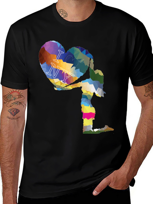 I Love NY Geometric Heart Graphic T-Shirt