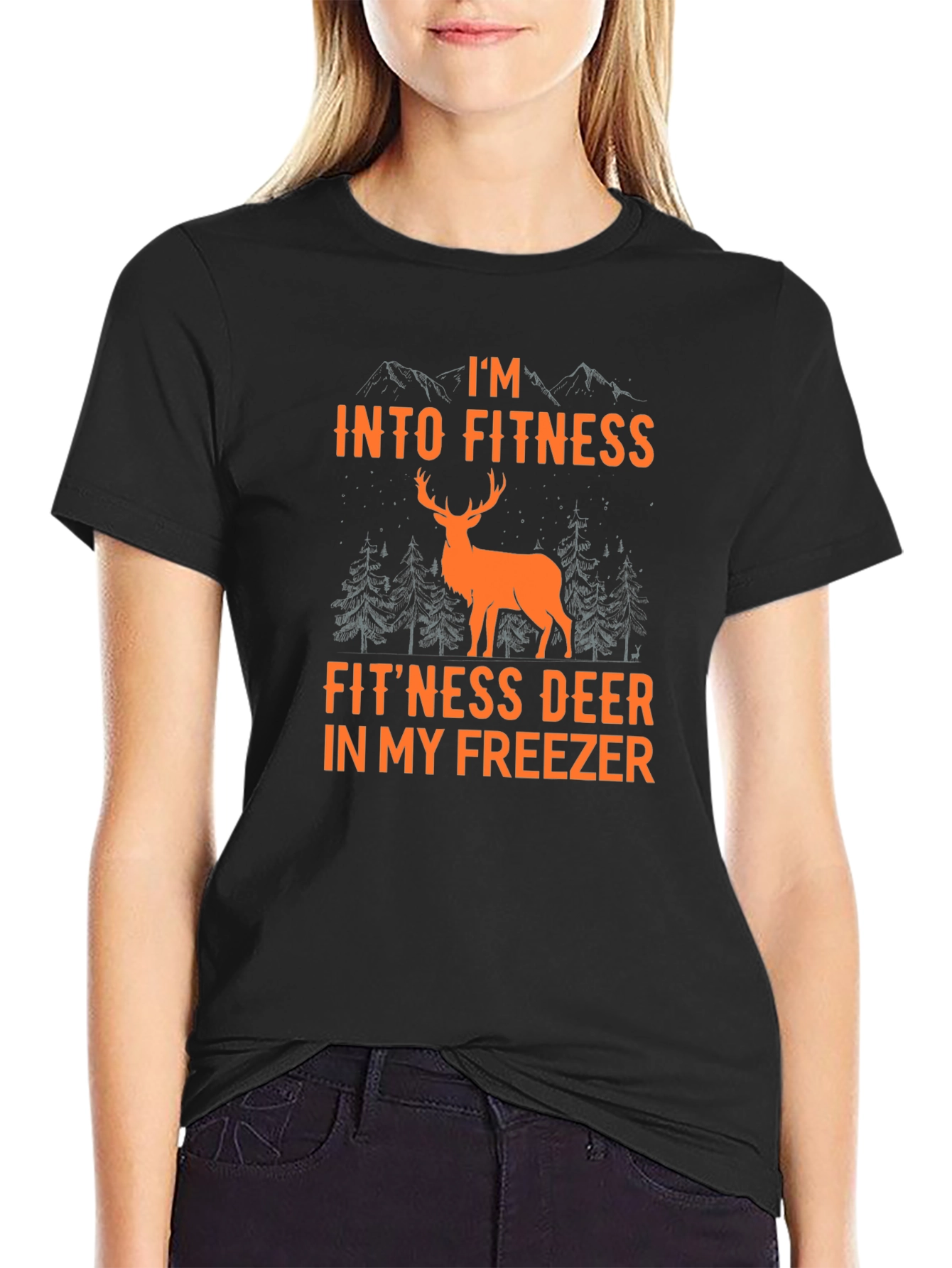Fitness Deer T-Shirt - Hunting Humor Graphic Tee