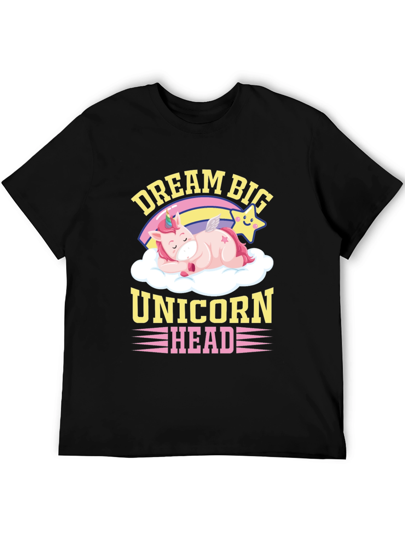 Dream Big Unicorn Head Graphic T-Shirt
