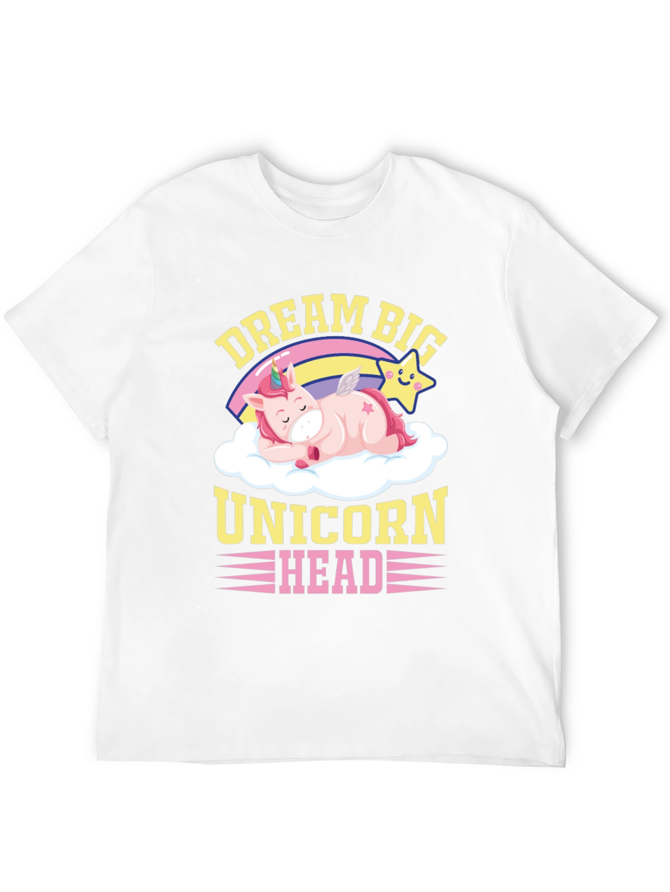 Dream Big Unicorn Head Graphic T-Shirt