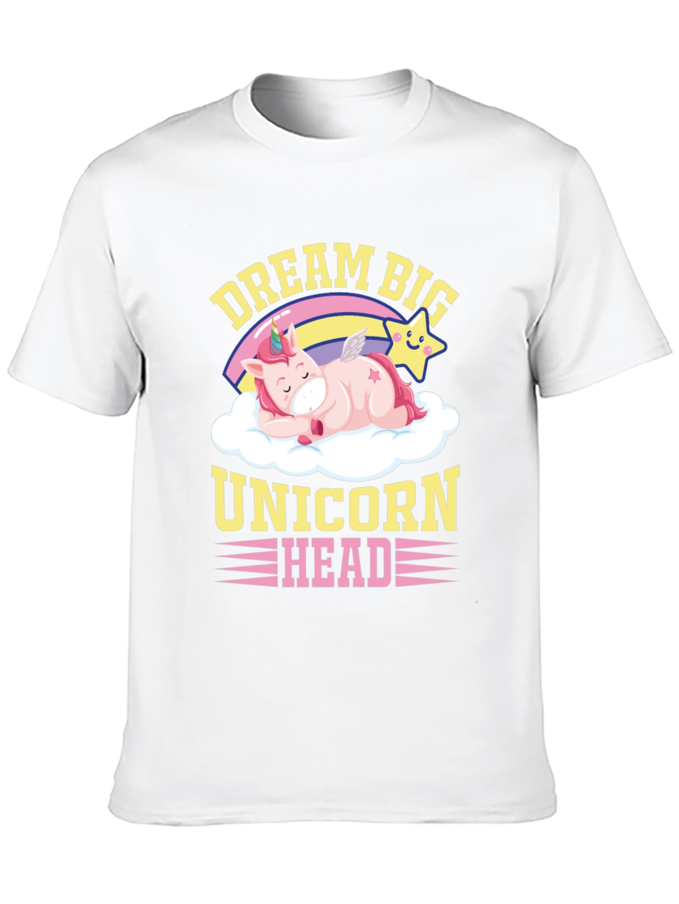 Dream Big Unicorn Head Graphic T-Shirt