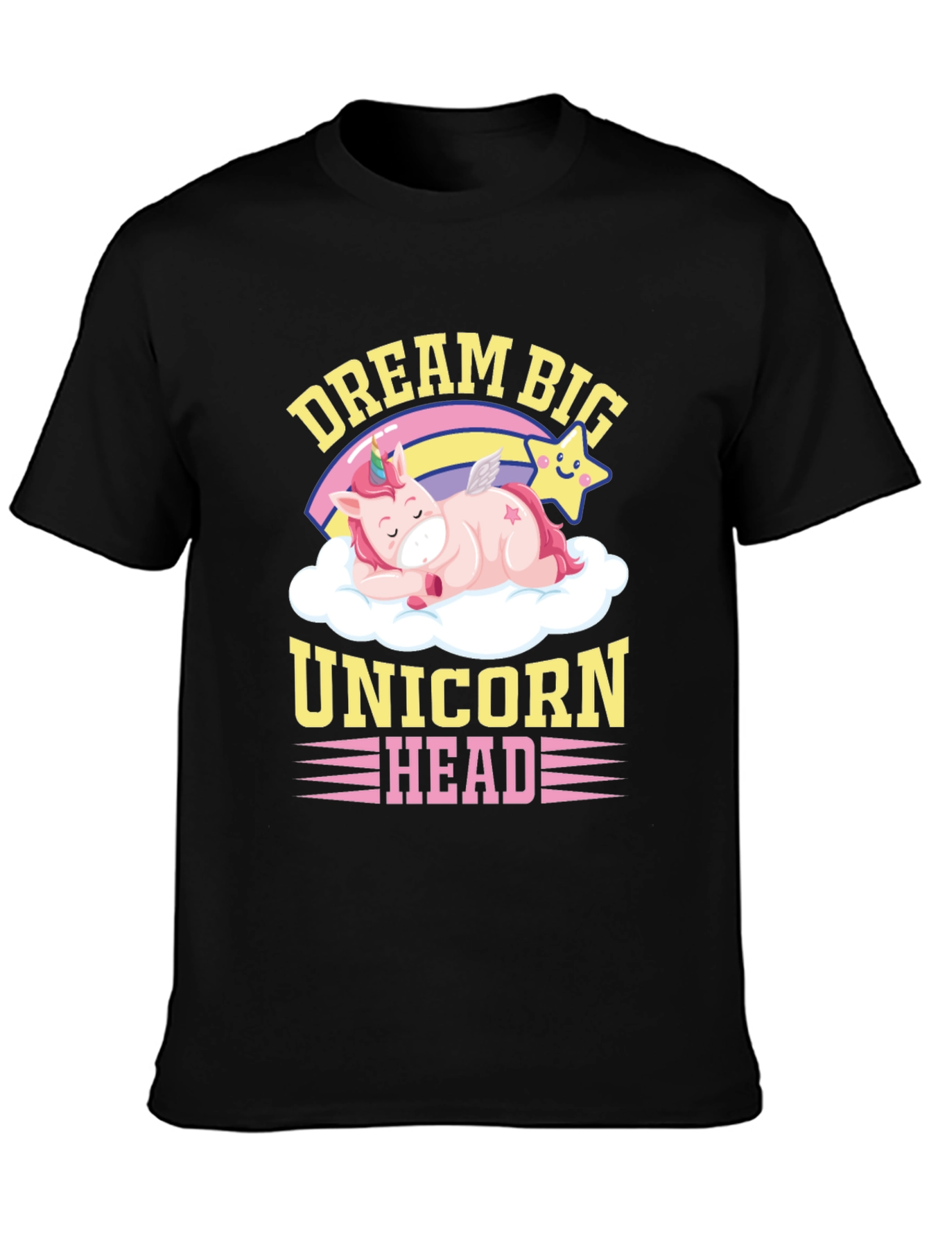 Dream Big Unicorn Head Graphic T-Shirt