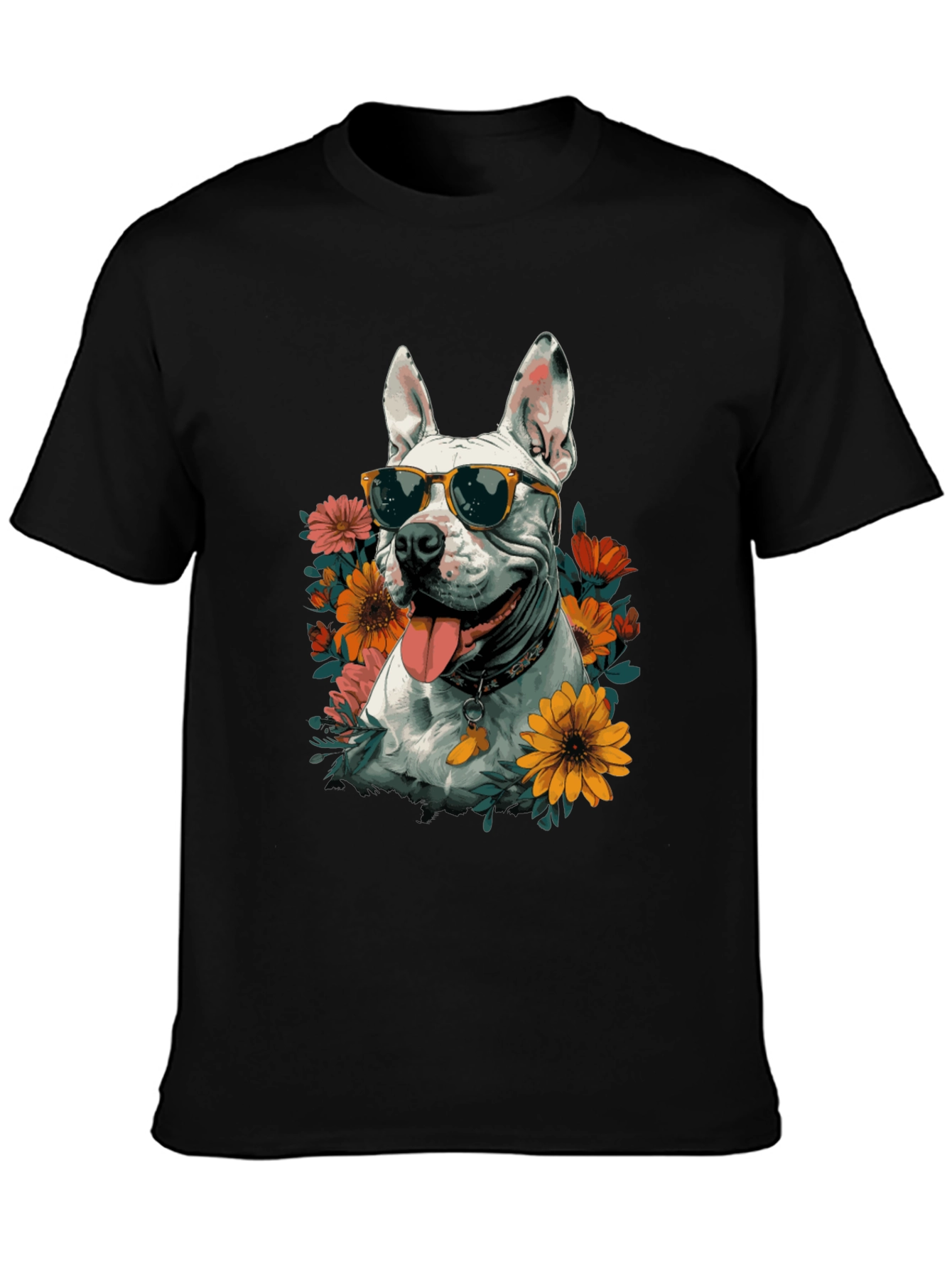 Cool Dog with Sunglasses Graphic T-Shirt