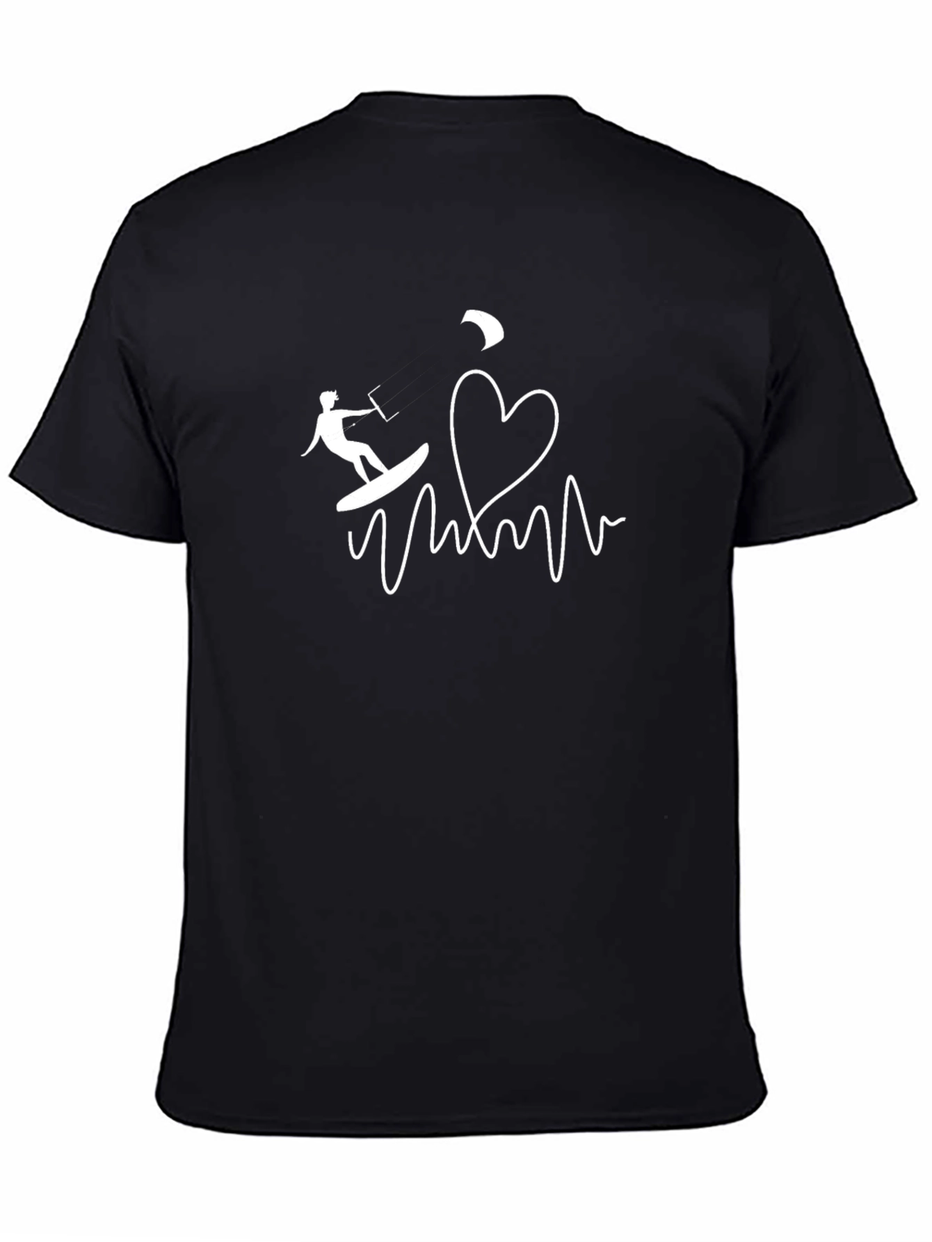 Kitesurfing Heartbeat Graphic Tee - Black