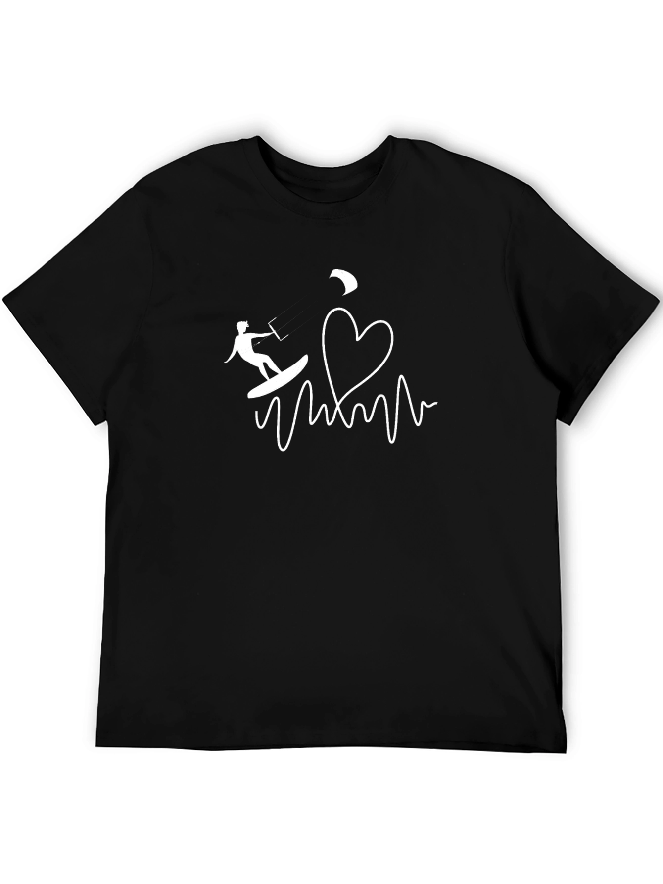 Kitesurfing Heartbeat Graphic Tee - Black