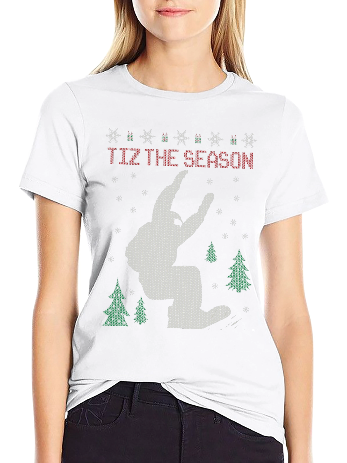 Festive Bigfoot Christmas T-Shirt