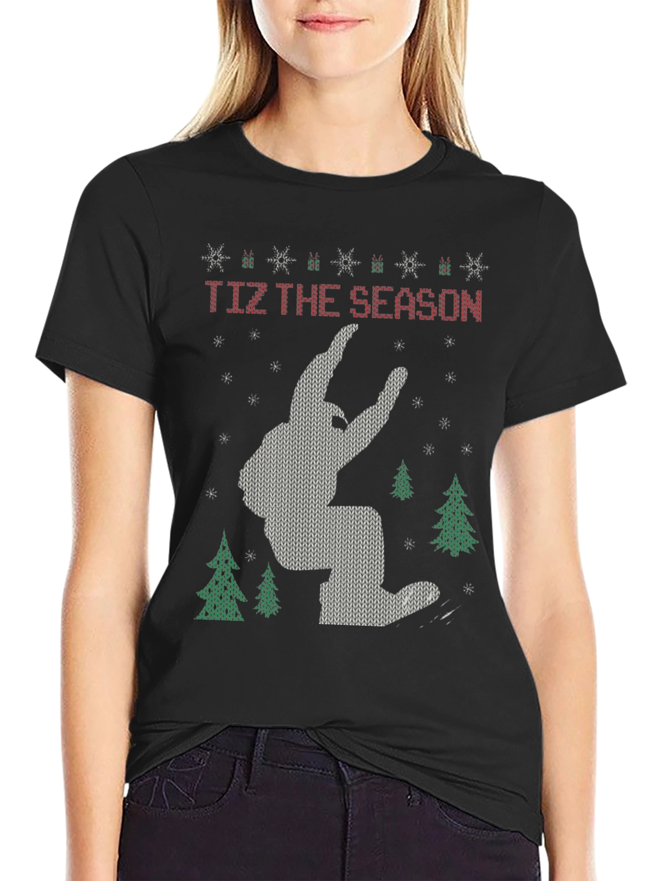 Festive Bigfoot Christmas T-Shirt